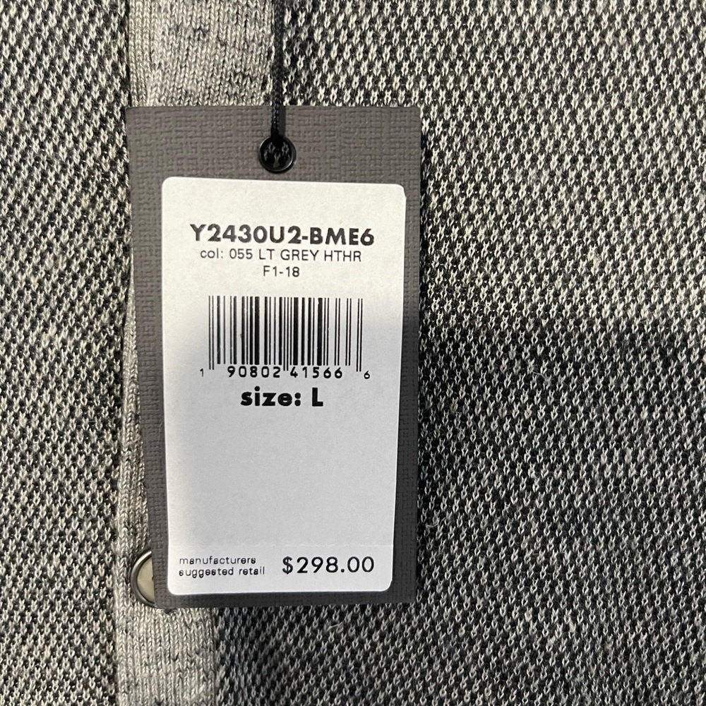 John Varvatos Silk Blend Light Heather Grey Henley L - Picture 6 of 9